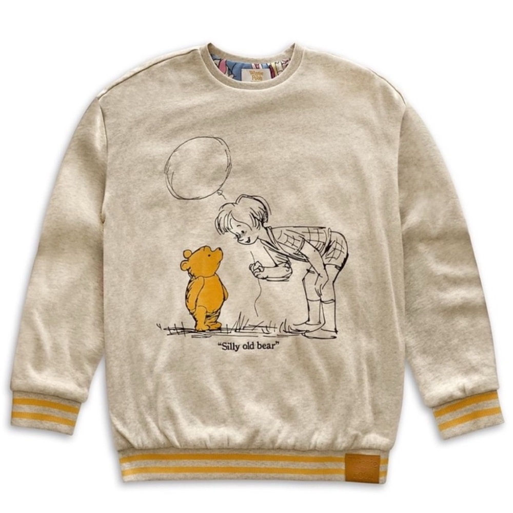 Disney Beige Winnie the Pooh Sweatshirt with Yellow Accents